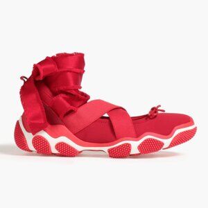New RED(V) Valentino Leather-trimmed neoprene sneakers